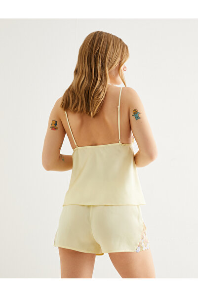 Koton Pajama Top Floral Embroidered Thin Straps