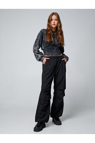 Koton Casual Parachute Trousers with Fold Detail