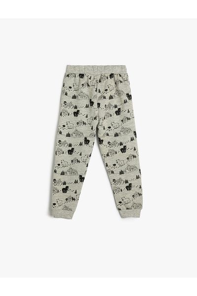 Koton Jogger Sweatpants Teddy Bear Printed Tie Waist Ribbon
