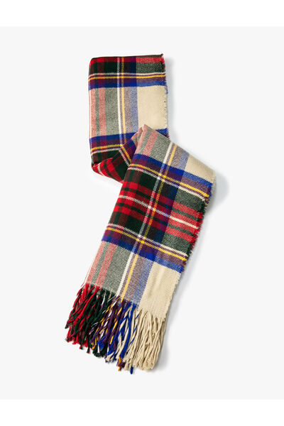 Koton Καρό σάλι με λεπτομέρεια φούντας