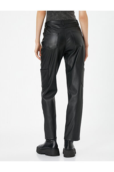 Koton Δερμάτινο παντελόνι Cargo Normal, χωρίς τσέπη
