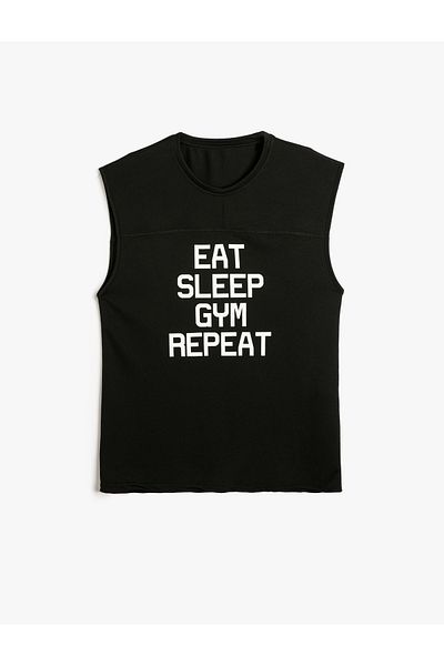 Koton Sportovní tílko s výstřihem a výstřihem bez rukávů - Slogan Printed
