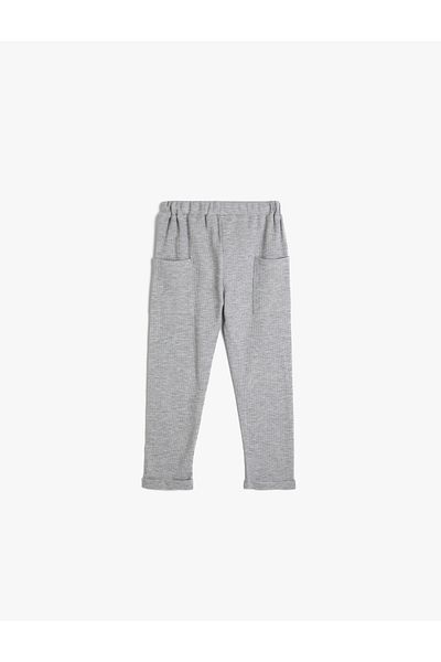 Koton Sweatpants Tie Waist Pocket Lion Applique Detailed Cotton