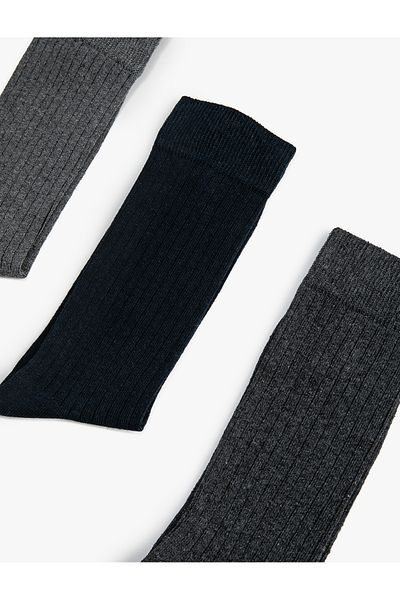Koton Set de șosete lungi, 3 piese, texturate, multicolore