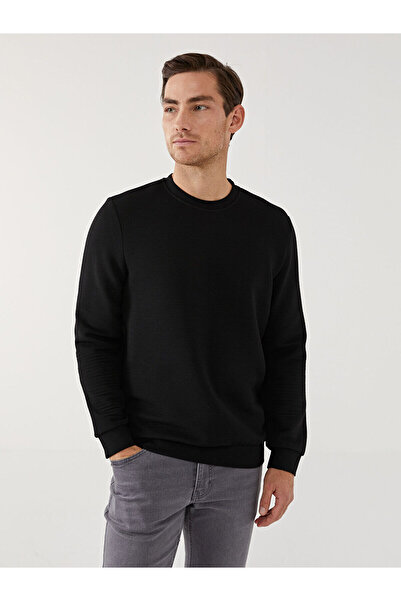 LC Waikiki Black Crew Neck Long Sleeve Men's Sweatshirt
