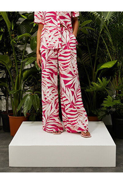 Koton Tropisch bedruckte Palazzo-Hose mit Taschen