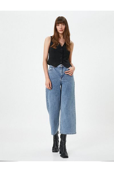 Koton Wide Leg Jeans Extra Wide Short Leg High Waist - Bianca Jean