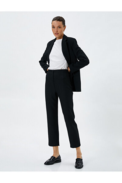 Koton Pantaloni din stofă cu picioare drepte, talie înaltă