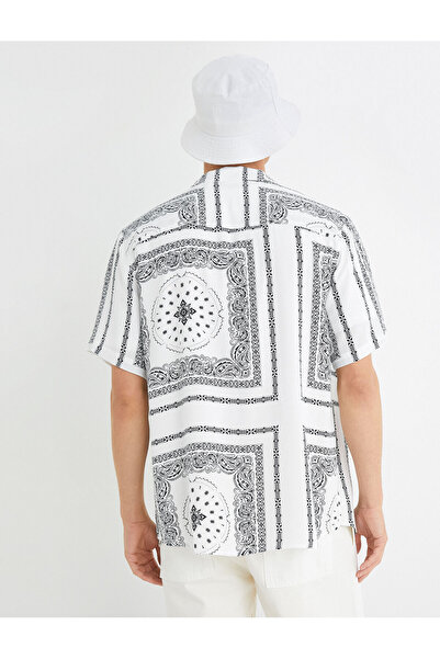 Koton Καλοκαιρινό πουκάμισο κοντό μανίκι Σάλι με γυριστό γιακά