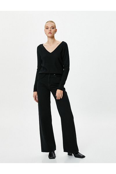 Koton Long Sleeve Knitwear Sweater - High-Rise Basic Model