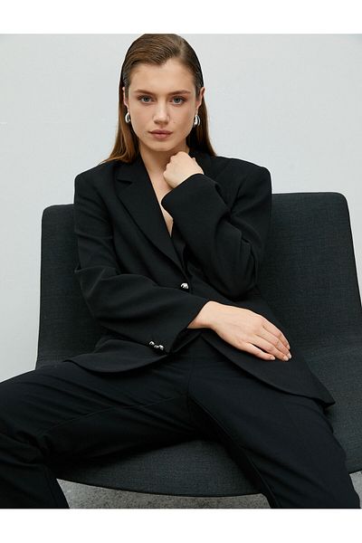 Koton Blazer clasic cu buzunar cu un singur buton