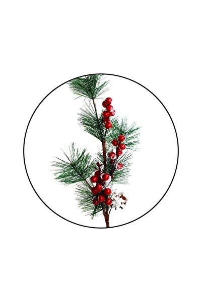 Adana Pasta Malzemeleri ORC-STK-24033  YAPAY ÇİÇEK KARLI - KIRMIZI KOKİNA KOZ...