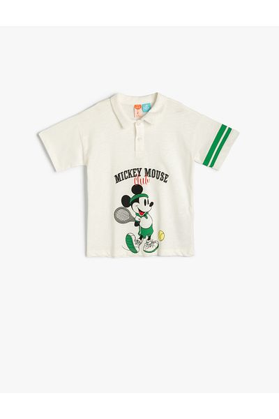 Koton Tričko Mickey Mouse Polo Neck Licencovaný krátký rukáv