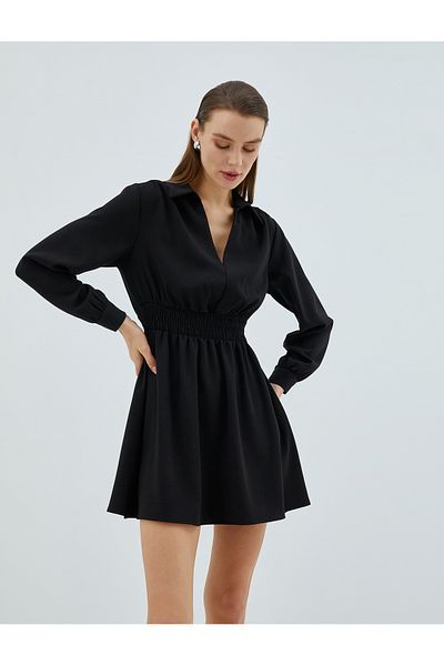 Koton Mini-Hemdkleid mit langen Ärmeln, A-Linie