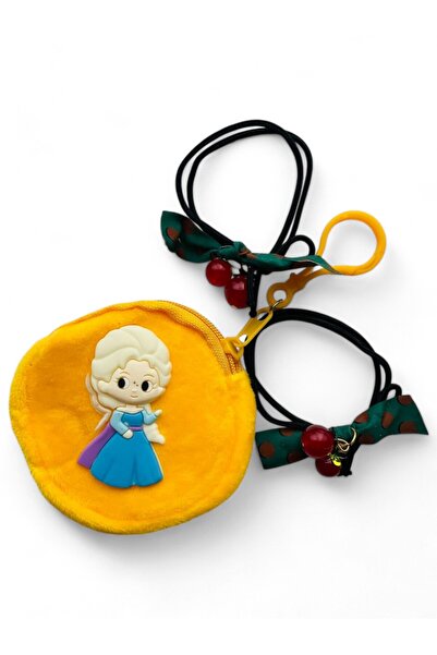 GALATA GIFT Kız Çocuk Para Cüzdanı, Anahtarlık Cüzdan ve İki Adet Toka Seti, Renk Uyumlu Cüzdan Toka Set