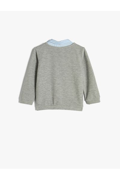 Koton Sweatshirt Long Sleeve Shirt Collar Camisole