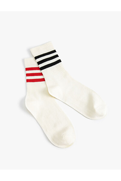 Koton College Patterned 2-Piece Socks Set - Stripe Detailed
