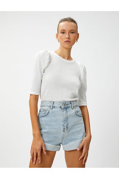 Koton Tricou cu motiv tricotat cu detaliu pe umeri