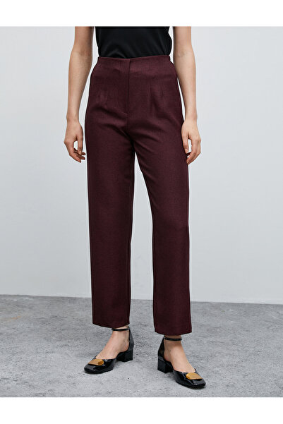 Koton Látkové kalhoty rovné nohavice Vysoký pas