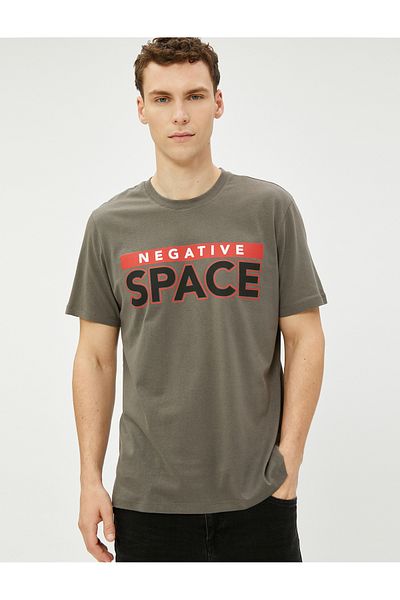 Koton Tricou imprimat cu slogan, cu gât rotund, cu mânecă scurtă din bumbac