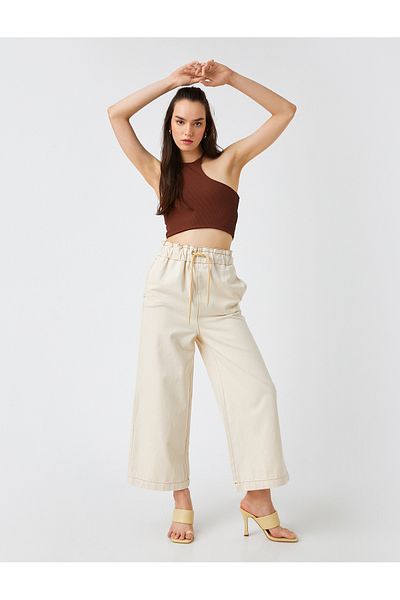 Koton High Waist Culotte Trousers