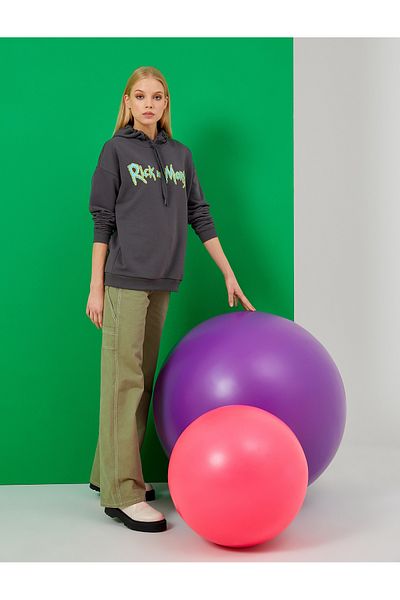 Koton Rick And Morty Licensed Sweatshirt With Fleece Inside