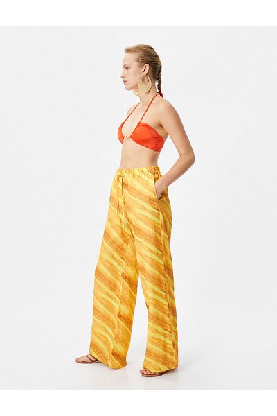 Koton Şahika Ercümen Hose mit weitem Bein und Taschen – X-Modell