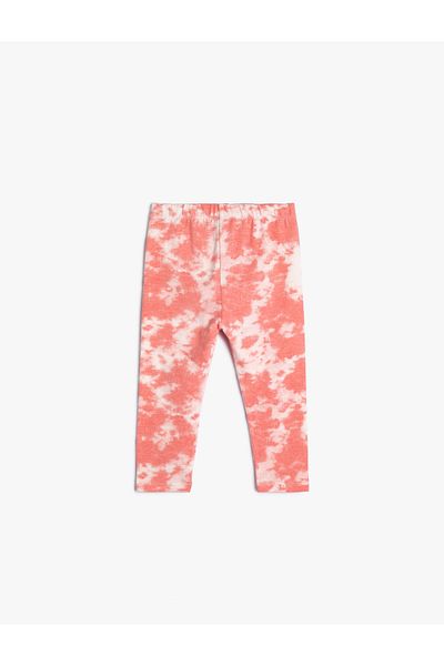 Koton Leggings aus Baumwolle mit Batikmuster und elastischem Bund