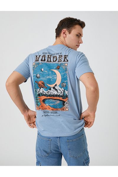Koton Space Printed T-Shirt Crew Neck Short Sleeve