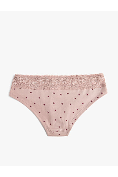 Koton Brazilian Külot Dantelli Kalp Baskılı