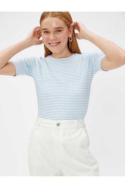 Koton Crew Neck T-Shirt Short Sleeve Cotton