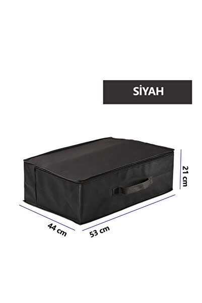 Vedsey 53 x 44 x 21 Cm Baza Altı & Dolap İçi Organizer, Yorgan & Yastık Düzenleyici Hurç Siyah