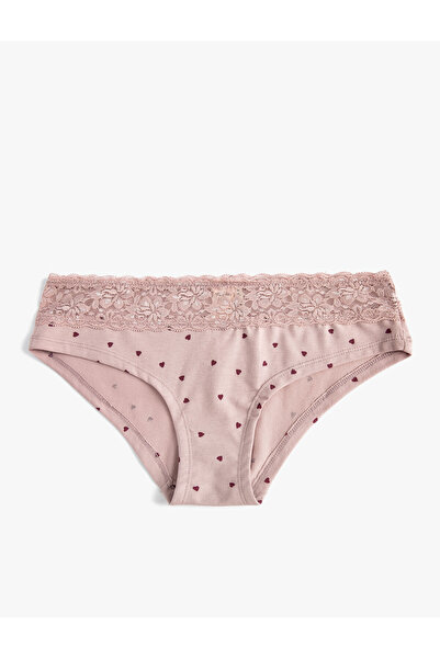 Koton Brazilian Külot Dantelli Kalp Baskılı