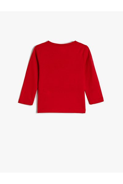 Koton T-Shirt Long Sleeve Crew Neck Printed Cotton