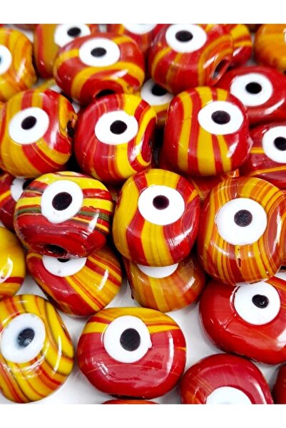 ella'nın çarşısı 10 bucăți, personalizate, galben-roșu, mărgele de sticlă Dan...