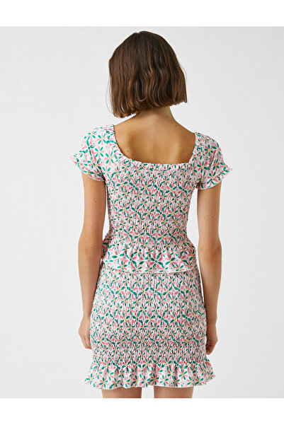 Koton Květinové tričko s volánky