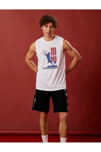 Koton Athlete Tank Top Basketball Bedruckter Rundhalsausschnitt Atmungsaktiver Stoff