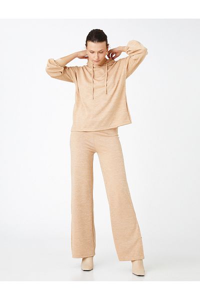 Koton Elastic Waist Slit Trousers