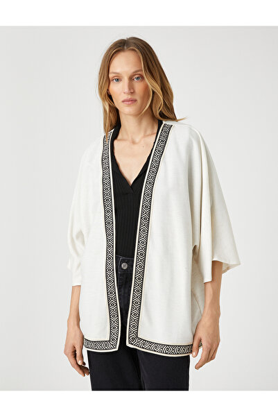 Koton Krátká kimonová etnická směs lnu s krátkým rukávem