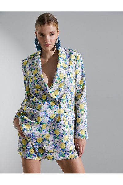 Koton Melis Ağazat X - Floral Oversize Blazer Jacket