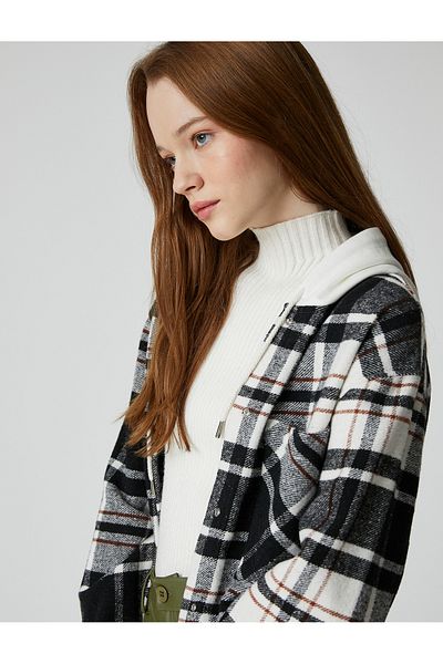 Koton Jachetă cămașă Lumberjack Oversize, cu glugă, cu buzunar