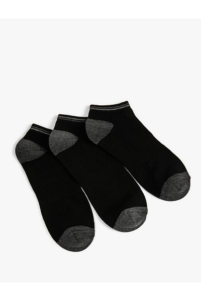 Koton Set de 3 ciorapi papuci cu broderie dungi