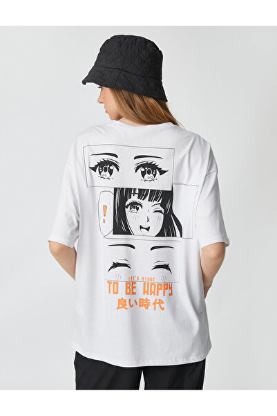 Koton Anime T-Shirt Oversize Crew Neck κοντό μανίκι