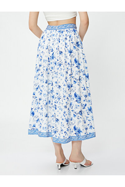 Koton Fustă midi Motiv Tradițional Floral Slit