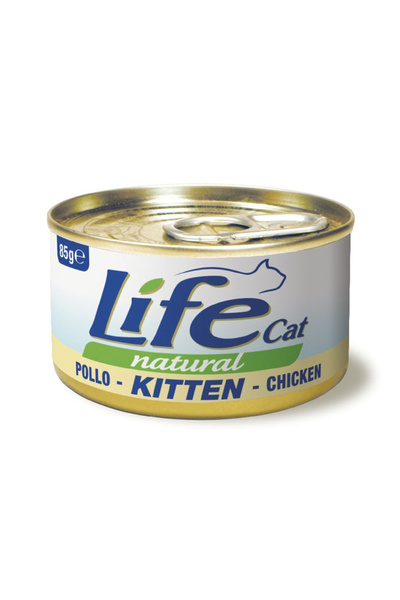 Life Cat طعام القطط الصغيرة المعلب بالدجاج الطبيعي - 85 جرام