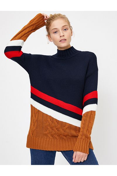 Koton Striped Knitwear Sweater