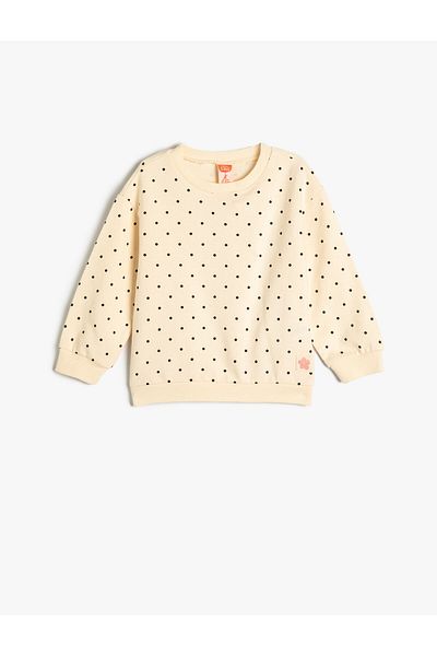 Koton Polka Dot Sweatshirt Long Sleeve Crew Neck Cotton