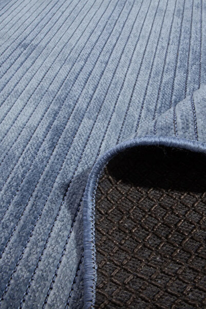 Halı Sepeti Luxess Cool 402 Mavi Hav Toz Vermez Salon Halısı Kesme Halı Yolluk Kaymaz Taban Halı