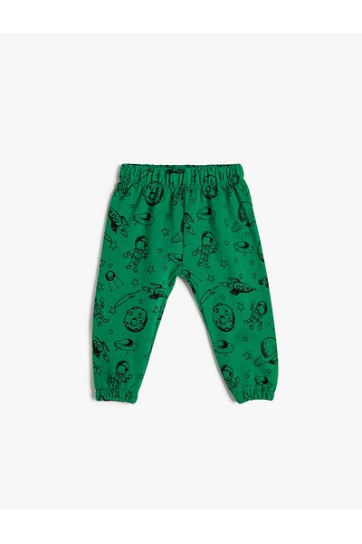 Koton Space Printed Jogger Sweatpants with Elastic Waistband