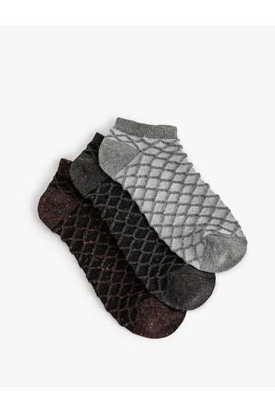 Koton Set de șosete papuci cu sclipici cu model geometric și texturat